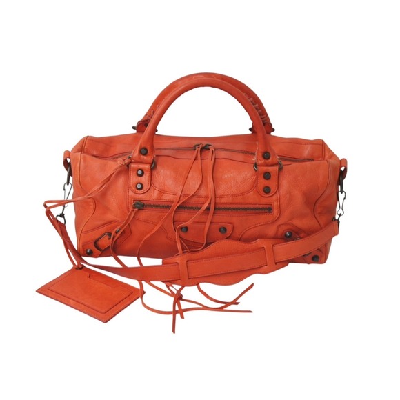 Balenciaga Handbags - BALENCIAGA The City Bag Shoulder Handbag Beige Tan Leather